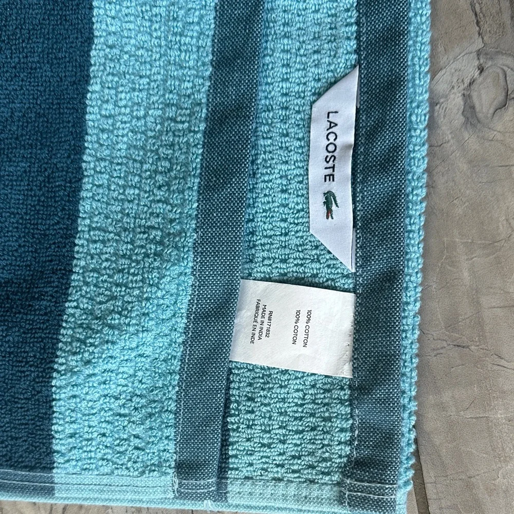 Lacoste Aqua and Teal Towel